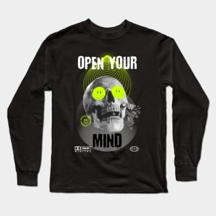 "OPEN YOUR MIND" WHYTE - STREET WEAR URBAN STYLE Long Sleeve T-Shirt